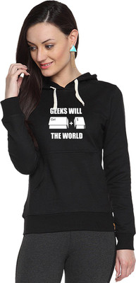 

Campus Sutra Full Sleeve Printed Women Sweatshirt, Black