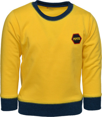 

Pepito Full Sleeve Solid Boys Sweatshirt, Yellow