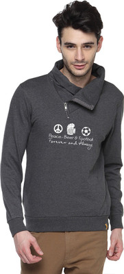 

Campus Sutra Full Sleeve Printed Men Sweatshirt, Charcoal