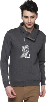 

Campus Sutra Full Sleeve Printed Men Sweatshirt, Charcoal