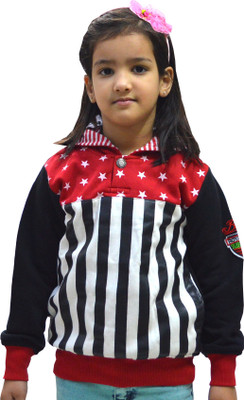 

Shaun Full Sleeve Striped Baby Girls Sweatshirt, Black