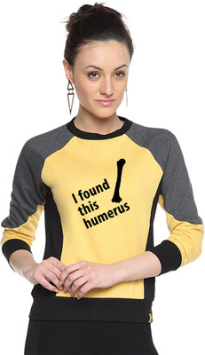 

Campus Sutra Full Sleeve Printed Women Sweatshirt, Yellow