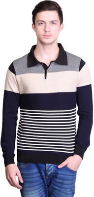 

Kalt Striped Men Polo Neck Multicolor T-Shirt