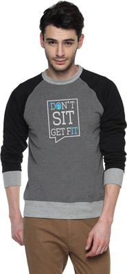 

Campus Sutra Full Sleeve Printed Men Sweatshirt, Charcoal