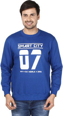 

DS WORLD Full Sleeve Printed Men's Sweatshirt, Royal blue
