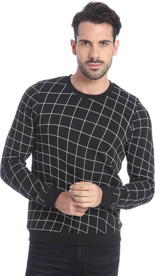 

Jack & Jones Full Sleeve Checkered Men's Sweatshirt, Black