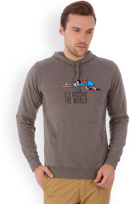 

Campus Sutra Full Sleeve Solid Men Reversible Sweatshirt, Charcoal grey
