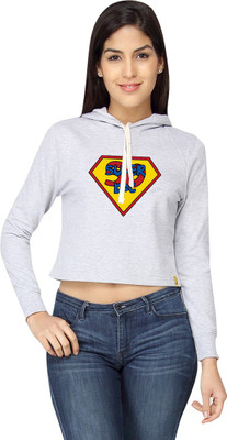 

Campus Sutra Full Sleeve Printed Women Sweatshirt, Grey