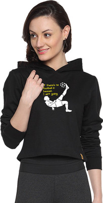 

Campus Sutra Full Sleeve Printed Women Sweatshirt, Black