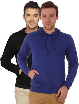 

Campus Sutra Full Sleeve Solid Men Sweatshirt, Black;royal blue