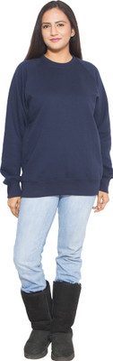 Finesse Full Sleeve Solid Women's Sweatshirt, Navy