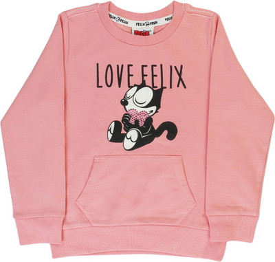 

Indirang Full Sleeve Printed Girls Sweatshirt, Pink