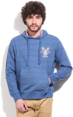 

U.S. Polo Assn Full Sleeve Striped Men's Sweatshirt, Dutch blue