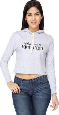 

Campus Sutra Full Sleeve Printed Women Sweatshirt, Grey