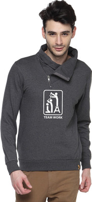 

Campus Sutra Full Sleeve Printed Men Sweatshirt, Charcoal