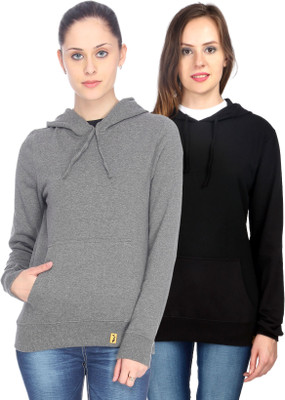 

Campus Sutra Full Sleeve Solid Women Sweatshirt, Black;charcoal