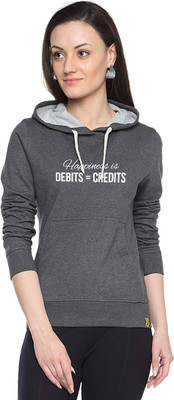

Campus Sutra Full Sleeve Printed Women Sweatshirt, Charcoal
