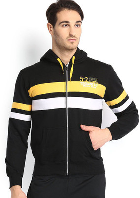 

Sports 52 Wear Full Sleeve Striped Men's Sweatshirt, Black;yellow