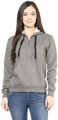 

Hypernation Full Sleeve Solid Women' Sweatshirt, Gray