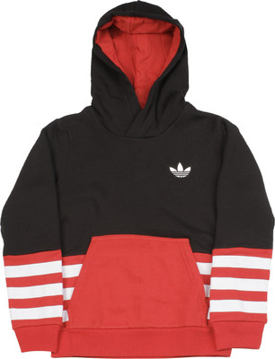 

ADIDAS Full Sleeve Solid Boys Sweatshirt, Black/scarle/white