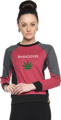 

Campus Sutra Full Sleeve Printed Women Sweatshirt, Maroon