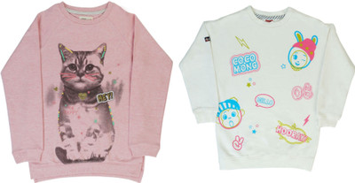 

Indirang Full Sleeve Printed Girls Sweatshirt, Multicolor