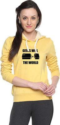 

Campus Sutra Full Sleeve Printed Women Sweatshirt, Yellow