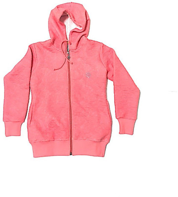 Cuddlezz Full Sleeve Self Design Girls Sweatshirt, Pink