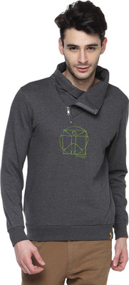 

Campus Sutra Full Sleeve Printed Men Sweatshirt, Charcoal