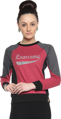 

Campus Sutra Full Sleeve Printed Women Sweatshirt, Maroon