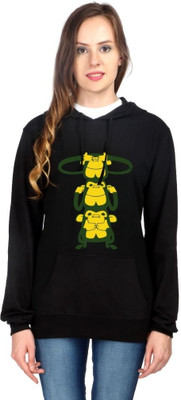 

Campus Sutra Full Sleeve Printed Women Sweatshirt, Black