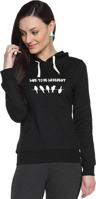 

Campus Sutra Full Sleeve Printed Women Sweatshirt, Black