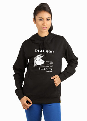 

Campus Sutra Full Sleeve Printed Women Sweatshirt, Black