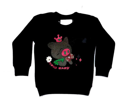 

Cuddlezz Full Sleeve Printed Baby Girls Sweatshirt, Black