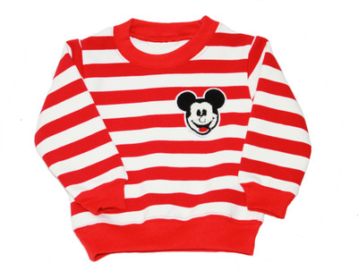 Kiwi Full Sleeve Applique Baby Boys Sweatshirt, Red