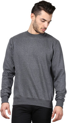 

Izinc Full Sleeve Solid Men's Sweatshirt, Darkgrey