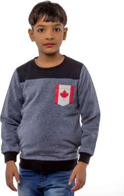 

Bobjunior Full Sleeve Solid Boys Sweatshirt, Black;grey with bluish tinch