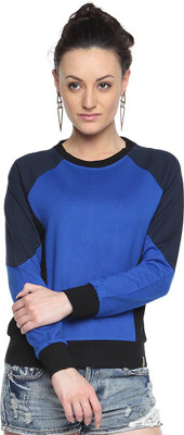 

Campus Sutra Full Sleeve Solid Women Sweatshirt, Dark blue