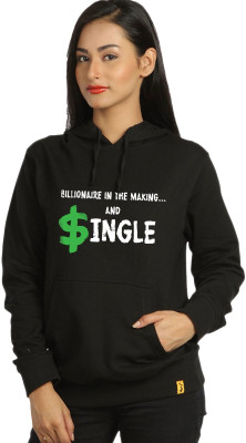 

Campus Sutra Full Sleeve Printed Women Sweatshirt, Black