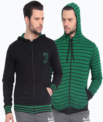 

Sports 52 Wear Full Sleeve Striped Men's Sweatshirt, Green.