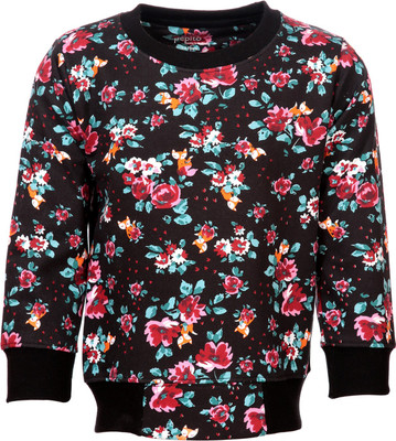 

Pepito Full Sleeve Printed Girls Sweatshirt, Black