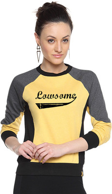 

Campus Sutra Full Sleeve Printed Women Sweatshirt, Yellow