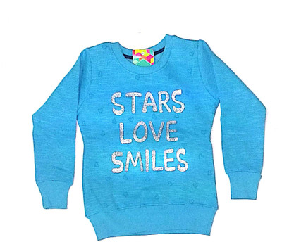 

Cuddlezz Full Sleeve Printed Girls Sweatshirt, Blue