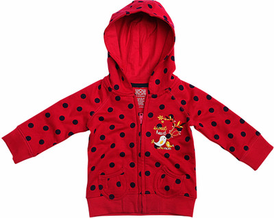 

Wow Mom Full Sleeve Polka Print Girls Sweatshirt, Yellow