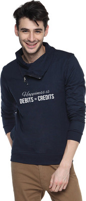 

Campus Sutra Full Sleeve Printed Men Sweatshirt, Navy blue