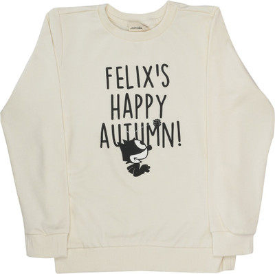 

Indirang Full Sleeve Printed Girls Sweatshirt, White