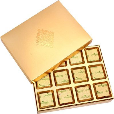 

Ghasitaram Gifts Golden 12 pcs Roasted Almond Bars(180 g)