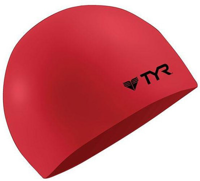 

TYR WRINKLE FREE SILICON Swimming Cap(Red, Pack of 1)