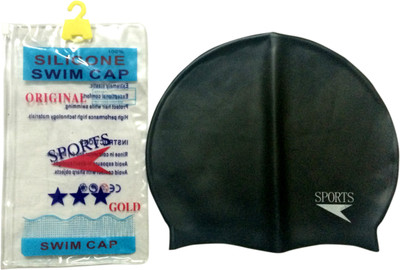 

SPOFIT SPORTSC1001 Swimming Cap(Black, Pack of 1)