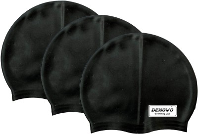 

DeNovo Imported Set of 3 Swimming Cap(Black, Pack of 3)